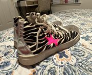 Zebra And Pink Star Shoes 