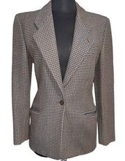 Giorgio Armani Women’s Brown Houndstooth Single Button Blazer