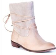 Anthro Latigo Pogo Tan Grey Wrap Suede Boots