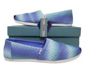 Toms  Glitter Mermaid Scales Print Comfort Shoes Casual Slip-on Flats Size 9 New