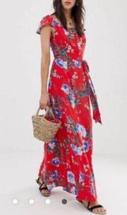 🔥5 for $25 sale🔥 Band of GypsiesRuffled Sleeve Off The Shoulder Floral Maxi