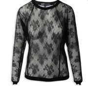 Maje black blouse lace shirt small