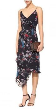 Keepsake The Label Paperthin Floral Botanical Ruffle Midi Dress Size Small NEW