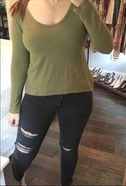 MeJane small olive green long sleeve shirt