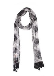 Missoni Knitted Scalloped Scarf Blk & White