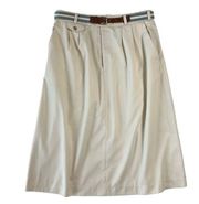 The Woolrich Woman Women's Khaki 16 Bone Skirt with Belt Modest Midi Fit