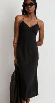 Madewell The Layton Midi Slip Dress In True Black