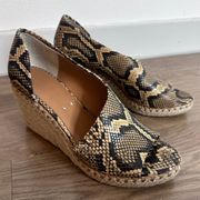 Vince 9M
Sonora 90mm Asymmetrical Python-Print Wedge Espadrilles