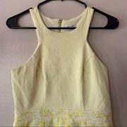 Yellow Paisley Mod Sleeveless Halter Dress Size 4 (UK 8)