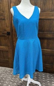 Sharagano Dress Women 4 Sleeveless Fit And Flare Vintage Y2K  Vibrant Teal