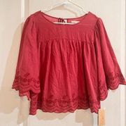 NWT Rustic Red Copper Key Blouse