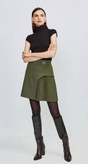 Karen Mullen Tailored Buckle Detail Pleated Mini Skirt size 4