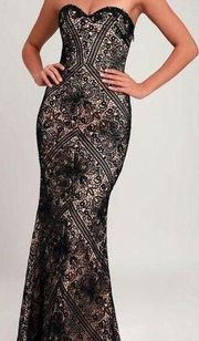 Bariano Australia Lace Overlay Gown