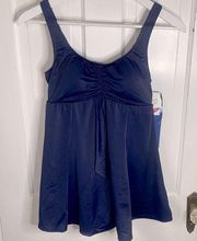 Croft & Barrow Navy One Piece Tummy Control Skirted Swimsuit New with Tag Sz 8