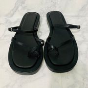 Princess Polly Black Riki Mini Belt Sandals