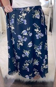 Vintage Lane Bryant navy blue floral skirt size 22/24