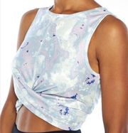 WildFox Sweat Melange Twist Spill Tie Dye Crop Top