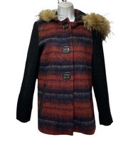 Anthropologie elevenses Plaid Wool elevenson Hooded jacket Size S