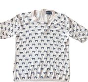 PREMISE‎ Bow Print Short Sleeve Sweater