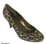 Preview International Leopard Print  Vintage Low High Heels Shoes Womens Size 7