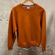 Y2K Vintage Burnt Orange Fleece Pullover Crewneck Sweatshirt Unisex S