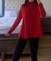 J. Jill Red Knit Turtleneck Sweater