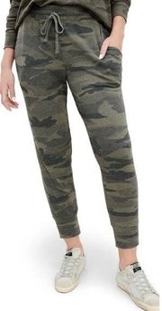 SPLENDID Women's Camo Camouflage Loose Fit Jogger Pants Drawstring Waist Gray S