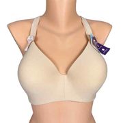 New Hanes Women's Ultimate ComfortBlend T-Shirt Wirefree Bra HU03 Size 38C Beige