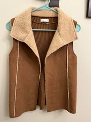 Suede Fuzzy Vest