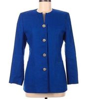 Vintage Charter Club Wool Blazer Royal Blue Gold