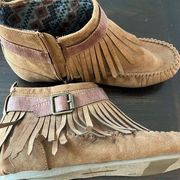 Bongo Tan Tassel Ankle Moccasins