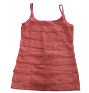 New York & Company Tank Top Womens X Small Pink Layered Tiered Camisole Cotton