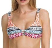 NWT Becca by Rebecca Virtue womens Bandeau Reversible Bikini Top Size L