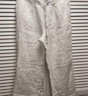 TOMMY BAHAMA 100% Linen White Pants with Elastic Waist Size Medium