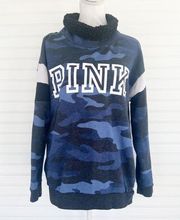 VS Pink Sherpa Lined Campus Cowl Neck Size Medium