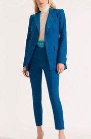 Cerulean Teal Blue Long & Lean Dickey Jacket Blazer Size 4 NWT