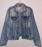 Distressed Denim Jean Jacket