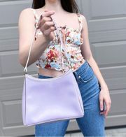 Y2K Vintage  Lavender Leather Crescent Banana Mini Shoulder Bag