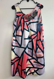 NWT Simply Vera Rhinestone Beaded Abstract Shift Dress Size XS