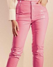 x Megan Fox Straight Leg Vinyl Trousers Pink