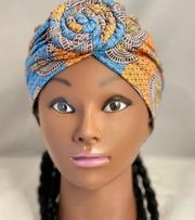 Pre tied head wrap turban, cancer hair wrap, African hair cap