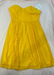 Yellow Strapless Dress