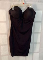 Maiden form black strapless slip bodysuit shape wear size 34D