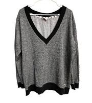 VS PINK Gray Black Oversized Love Pink Sweater Size Large