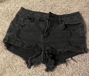 Black Denim Shorts