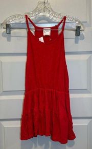 NWT Livi by Olivia Rae Red Scoop Neck Sleeveless Tiered Tank size Small