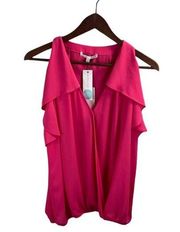 Collective Concepts Stitch Fix Hot Pink Fuchsia Ruffle Top Size M