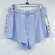 Vanilla Star Lace-Up Blue Juniors Shorts