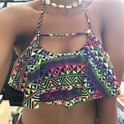 Nordstrom Geometric Black Bikini Top