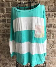 Pink Owl Apparel Color Block Top Sequins Retro